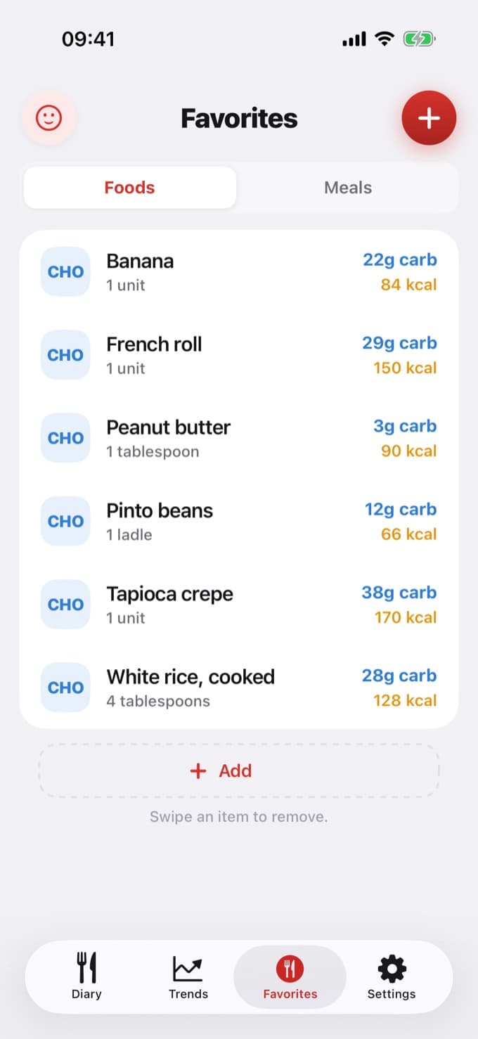 Diablesse Favorites screen