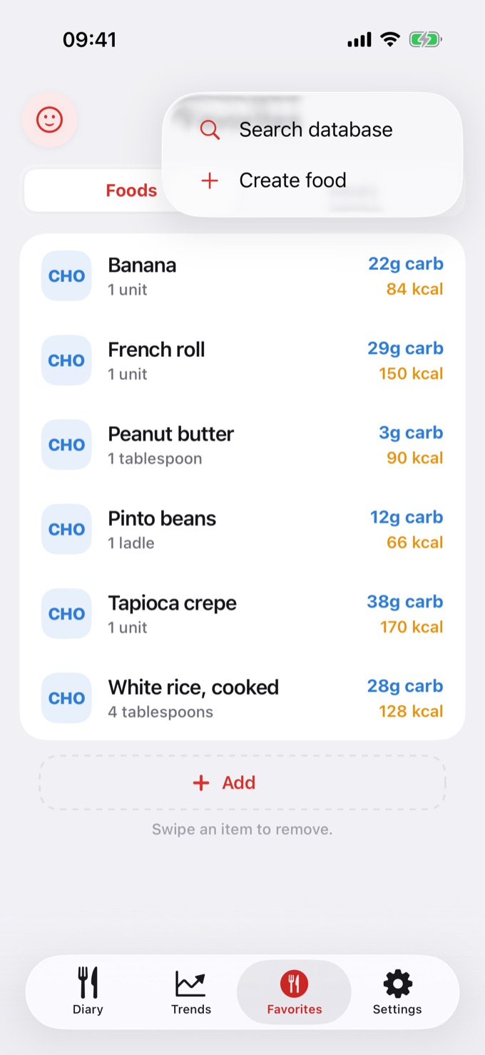 The + menu in Favorites