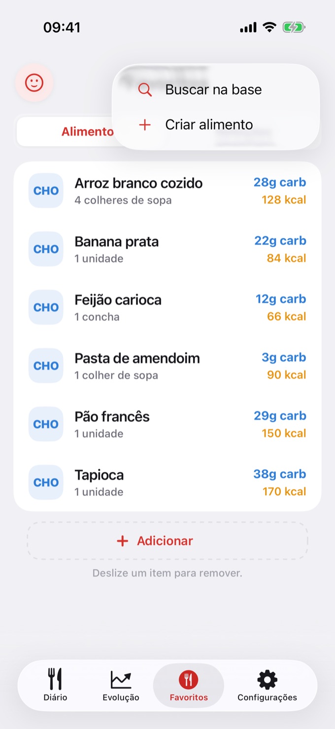 Menu do + em Favoritos