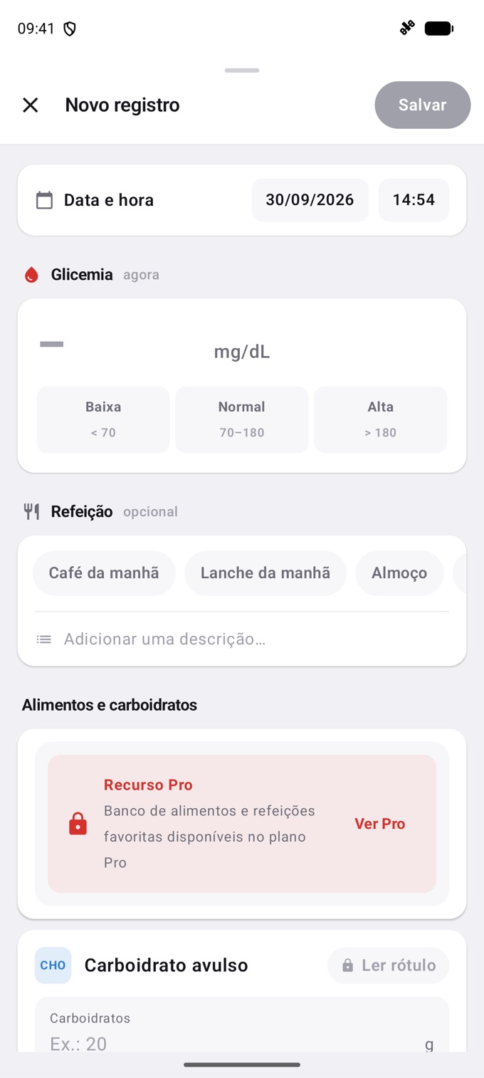 Accu-Chek ligado em Integrações (Android)