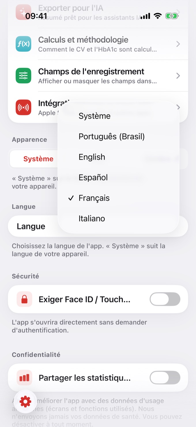 Liste des langues