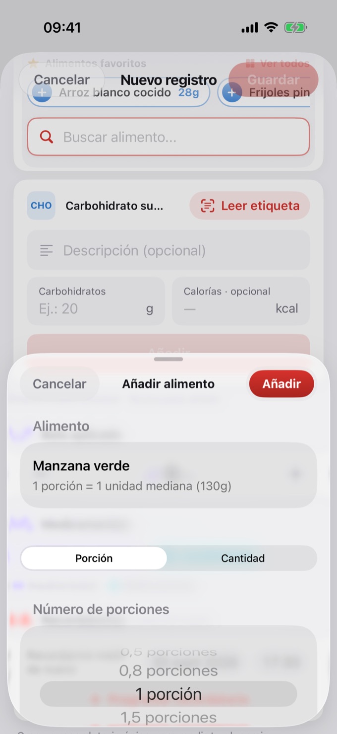 Selección de porción