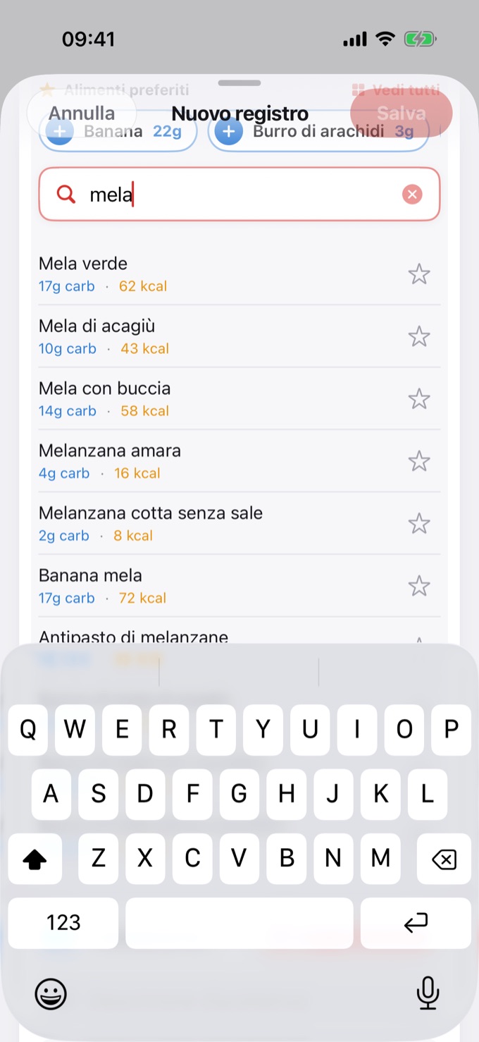 Ricerca degli alimenti