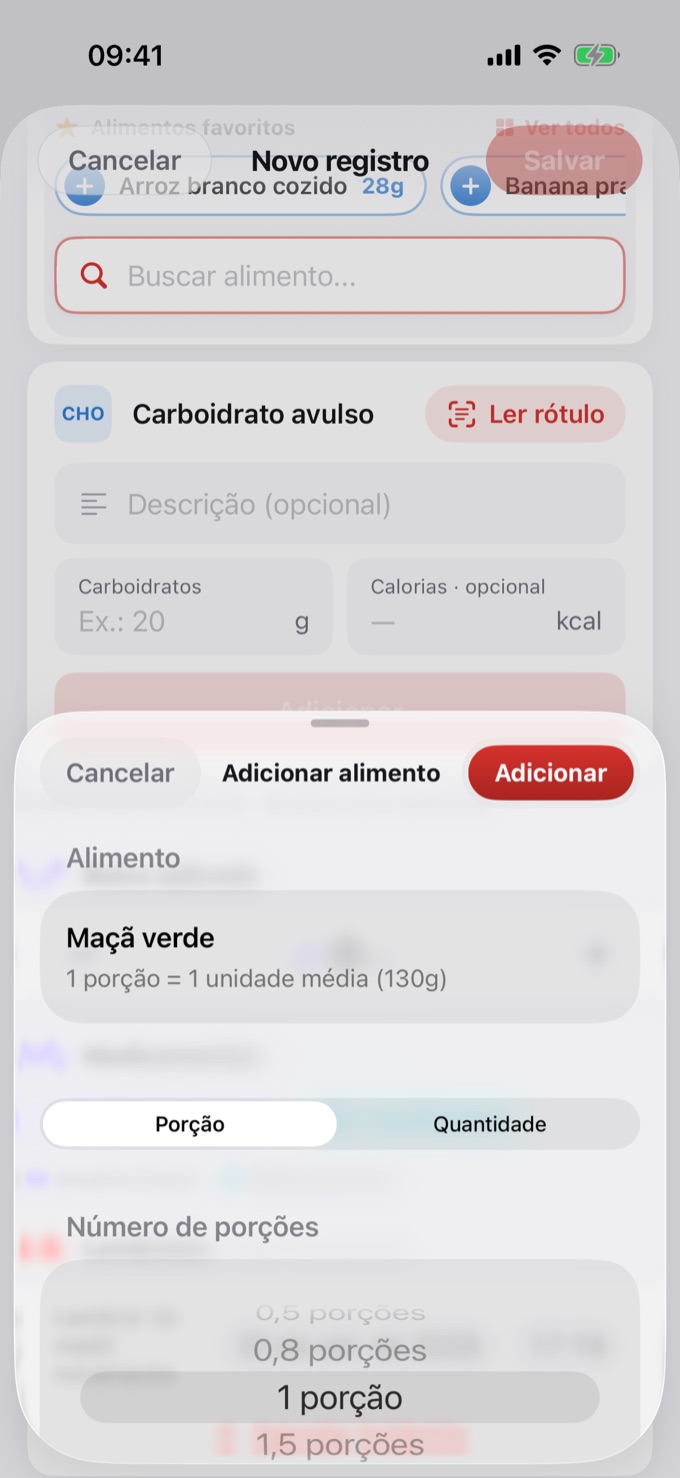 Seleção de porção