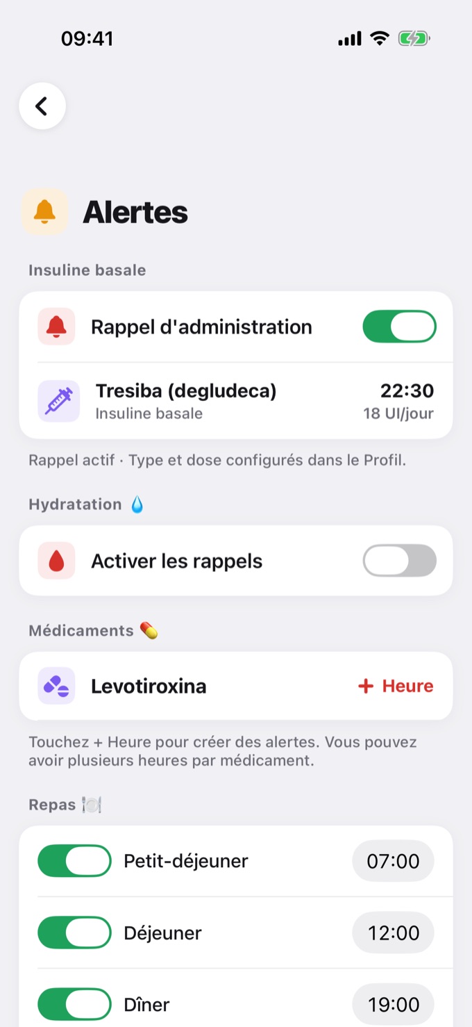 Écran Alertes