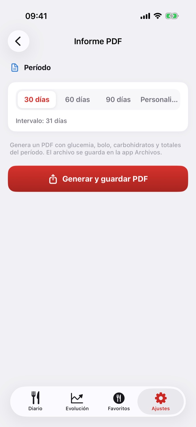 Pantalla Informe PDF