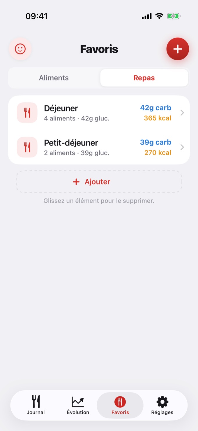 Liste des repas favoris